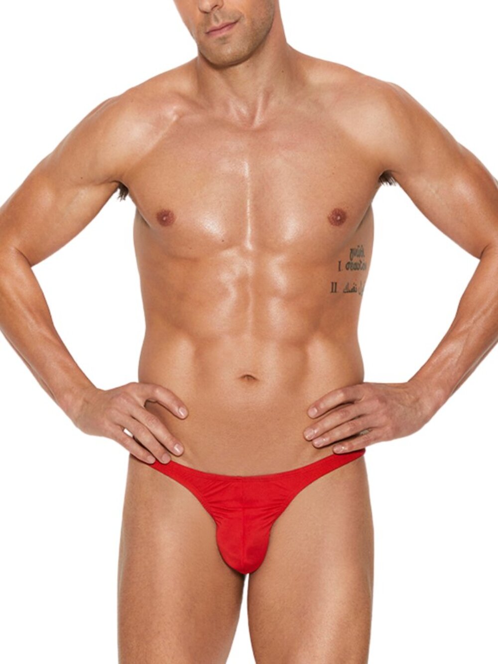 Mens Red Micro Mini Thong Low Rise Underwear